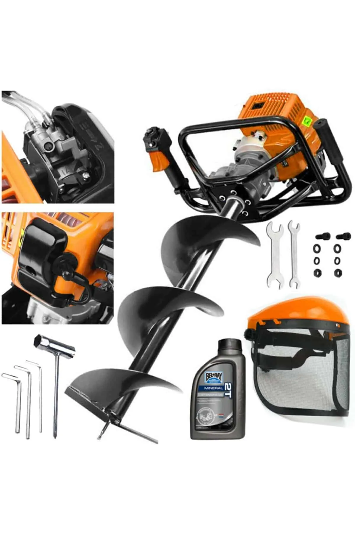 Swazer A520 Benzinli Toprak Burgu Makinesi 15cm Delme Ucu