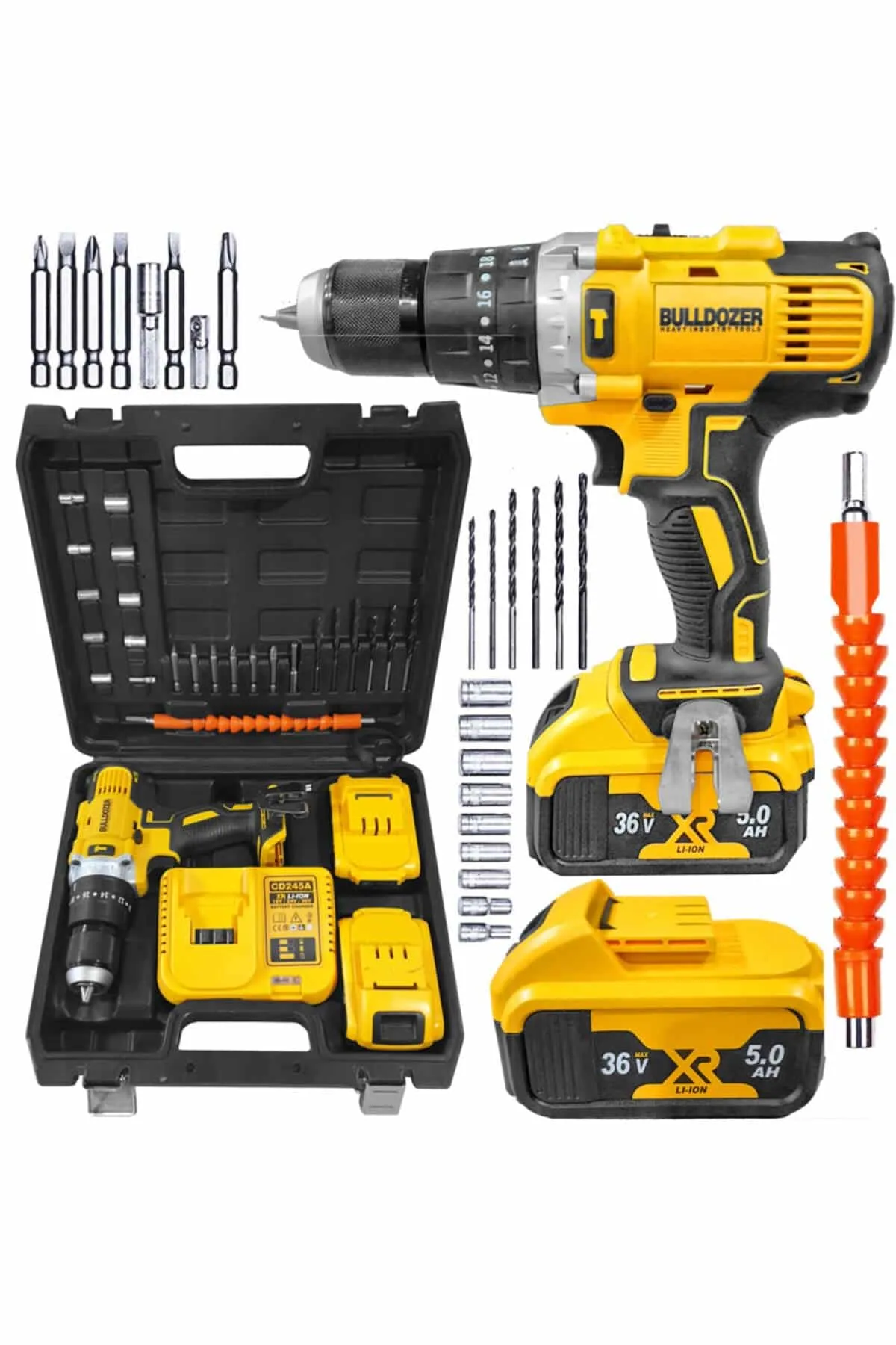 Bulldozer Çift Akülü Matkap 36v Darbeli