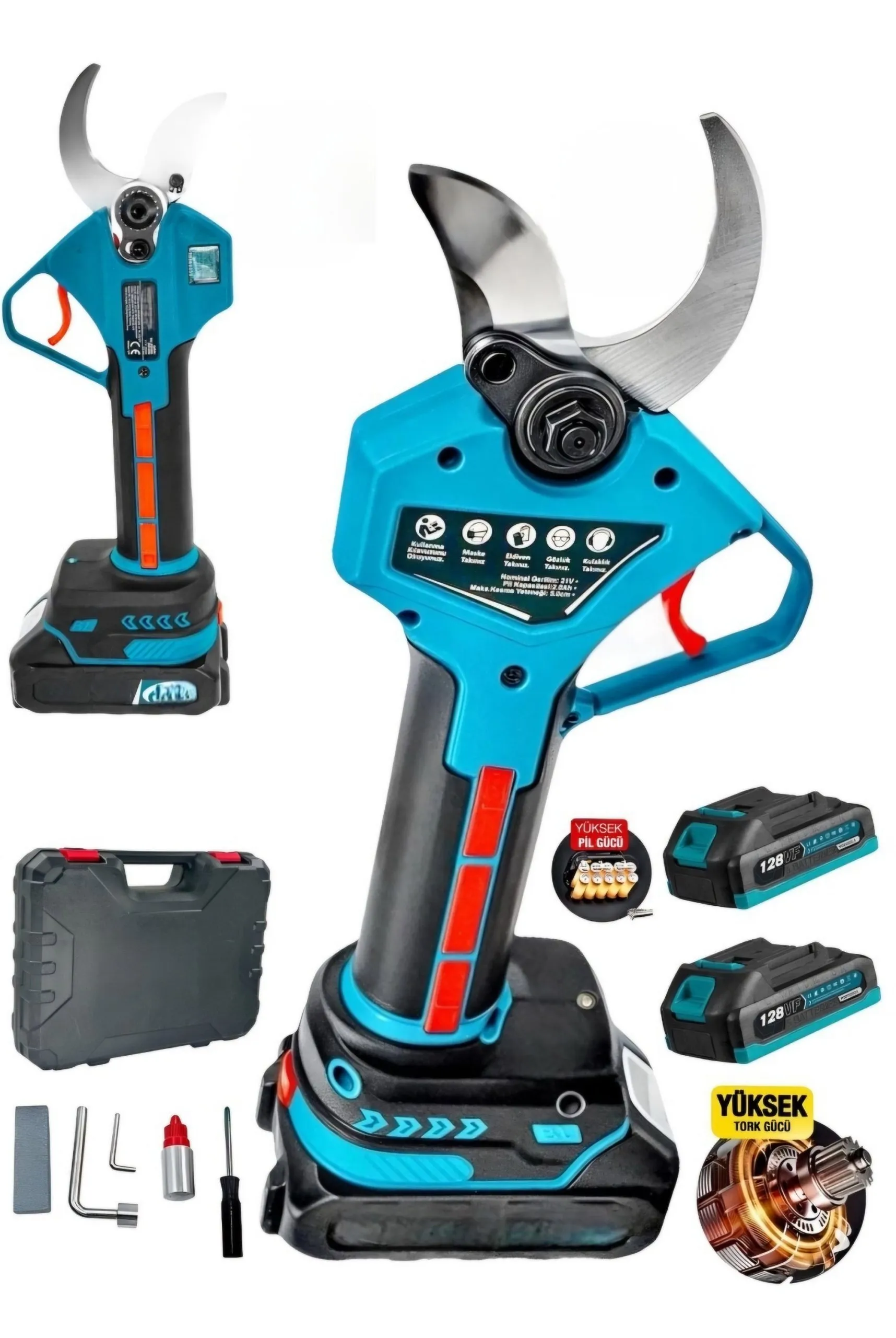 BULLDOZER  2Ahx Çift Akülü Çift Kademeli Akülü Budama Makası Bağ Makası BAKIR SARGI