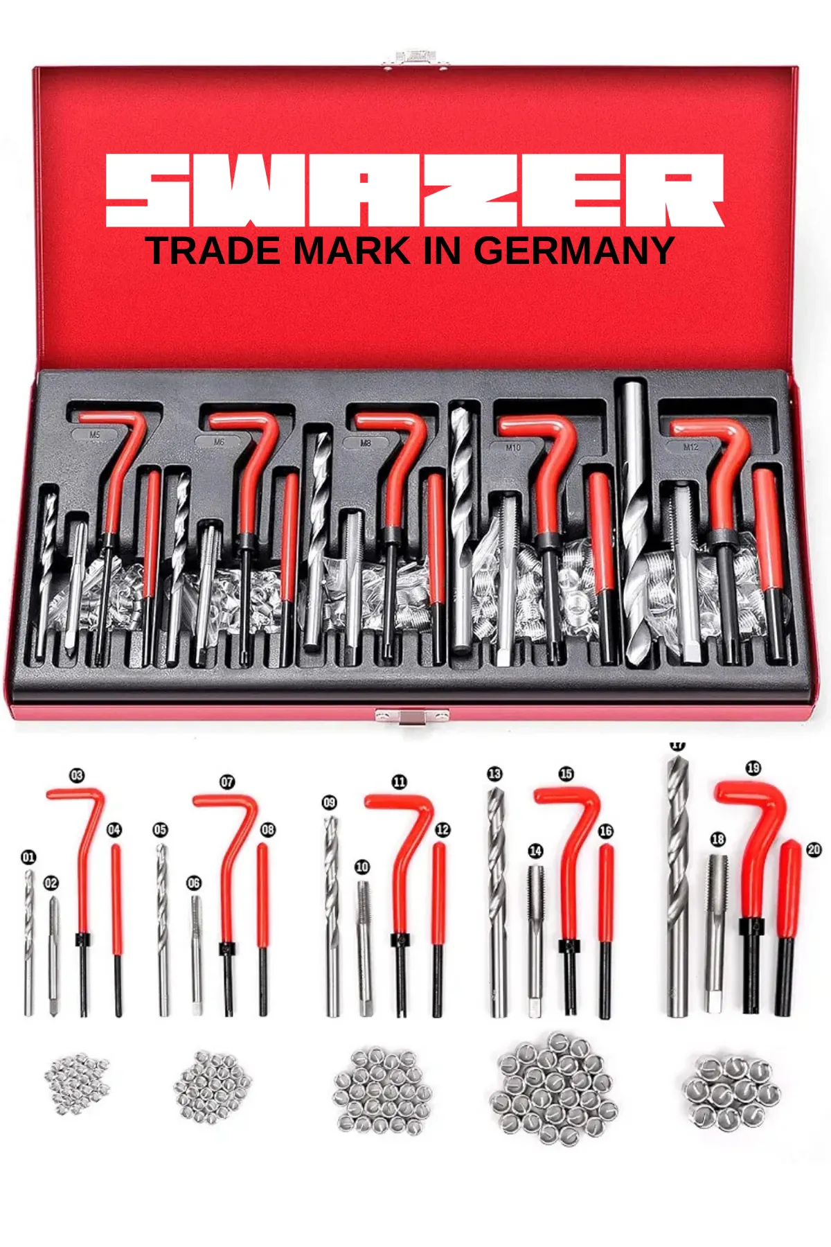 Swazer Profesyonel Helikoil Diş Onarım Seti – 131 Parça