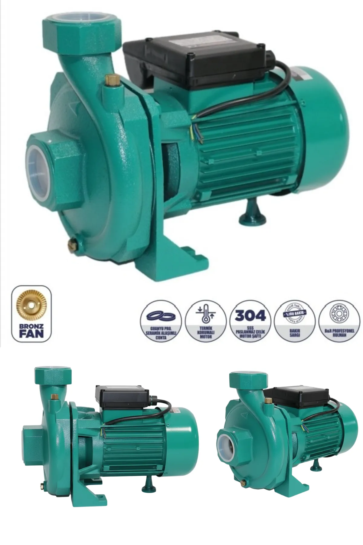 SP152  Yüksek Verimli Elektrikli Su Pompası – 1.5 kW | 2 Hp | IP44 | CE Belgeli