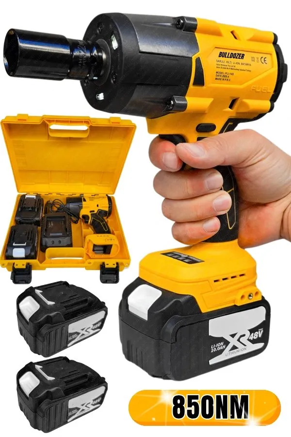 Bulldozer Kömürsüz 850Nm Somun Sıkma Makinesi Çift Akülü