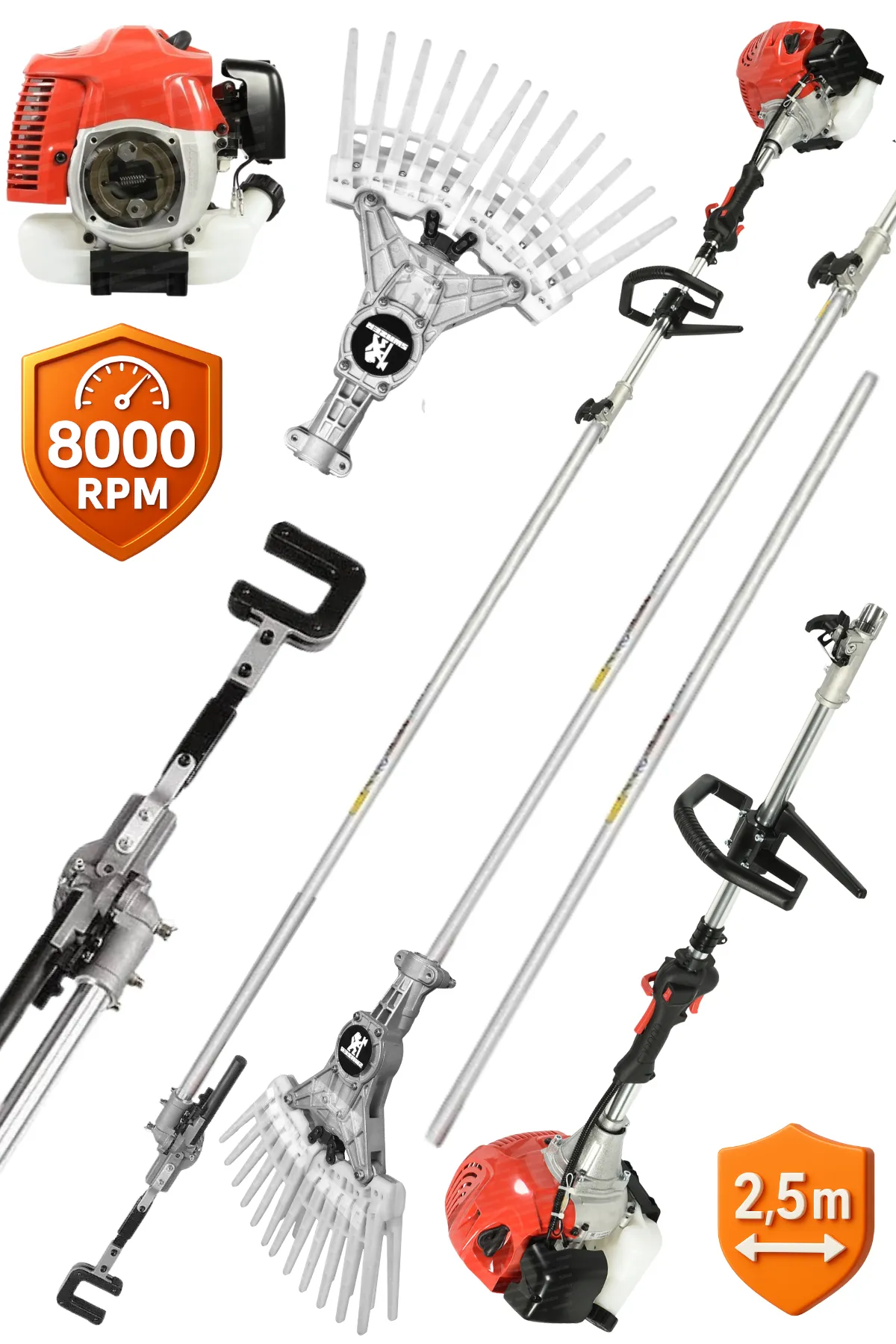 SWAZER Benzinli Motorlu Silkeleme Makinesi Zeytin Ceviz Fındık Meyve Çift Başlıklı