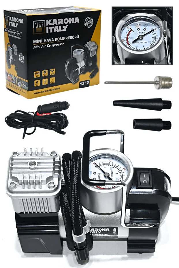 Mur-Cell Mini Araç Kompresörü Lastik Şişirme Çakmaklı Kompresör