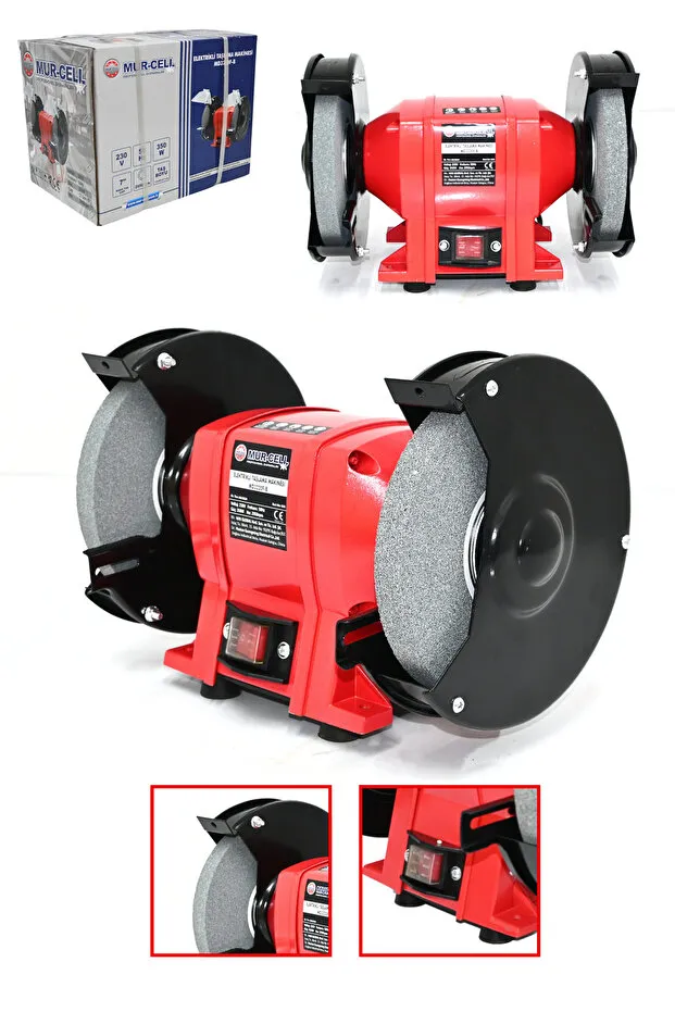 Mur-Cell Md3220f-b Elektrikli Taşlama Makinesi 350w Çark Motoru Zımpara 2950 Rpm Balta Bıçak Bileme