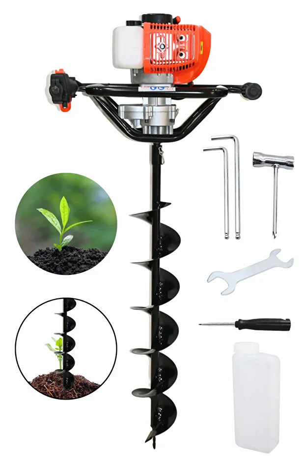 Mur-Cell Cq205 Benzinli Toprak Burgu Fidan Ekme Makinası 150mmx100cm Burgu Uc 52cc 2.5hp