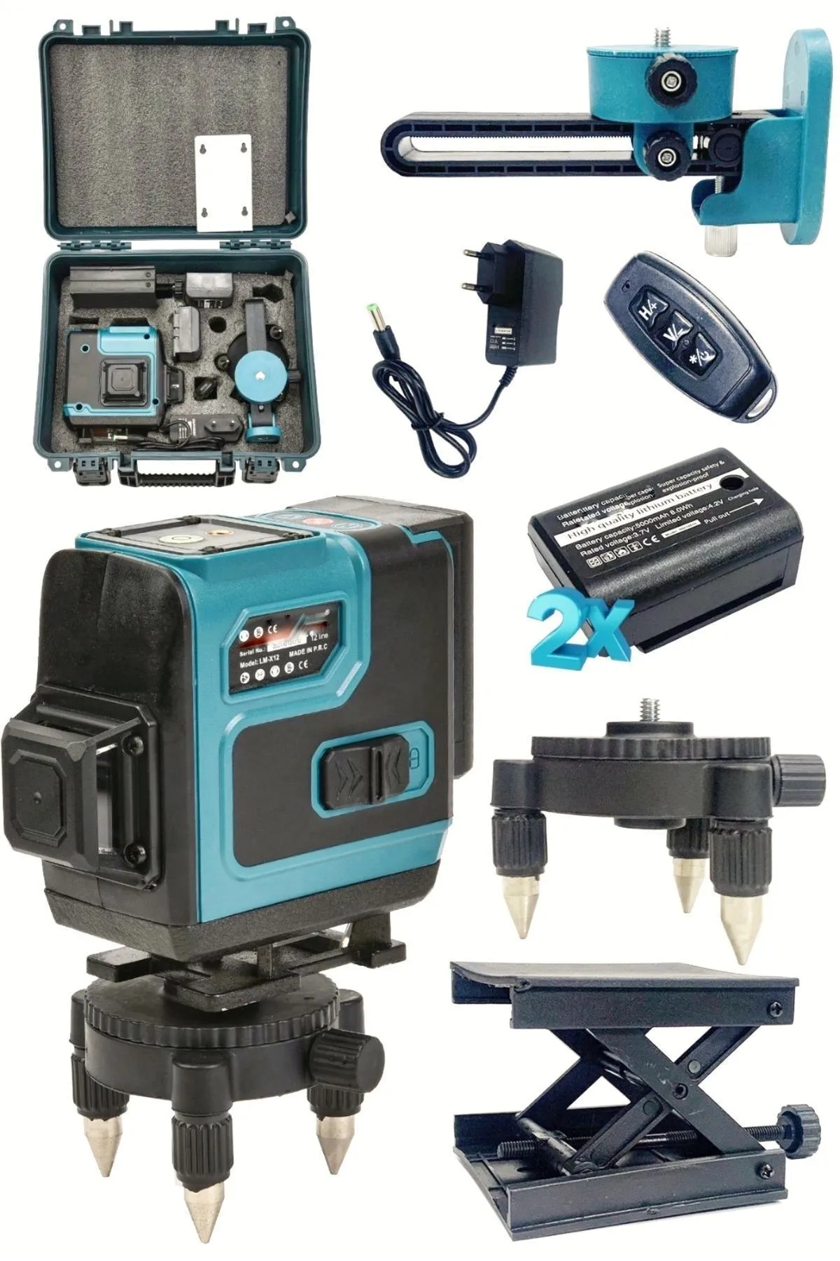 BULLDOZER 360° 12 Köşe Otomatik Hizalamalı Lazer Metre Hizalama Yeşil Çizgili Lazer Hizalama Su Terazili