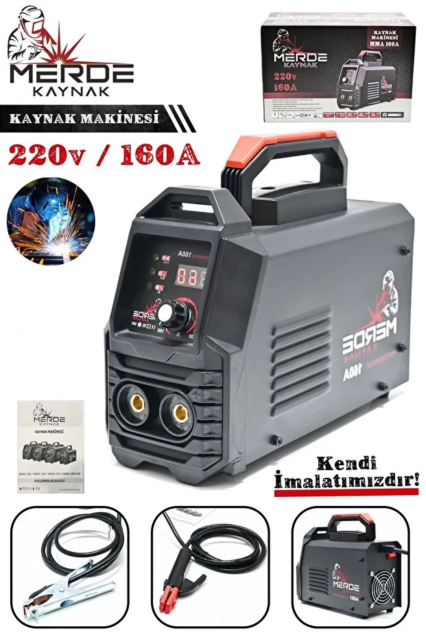 MERDE 160 Amper Yeni Nesil Tam Profesyonel Dijital Göstergeli İnvertör Kaynak Makinesi