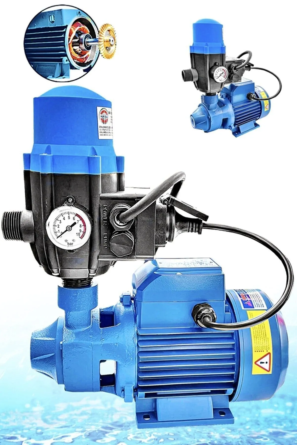 Dkm80 65 Metre Dik Bakır Sargılı  Hidroforlu Sistem Su Pompası Su Motoru