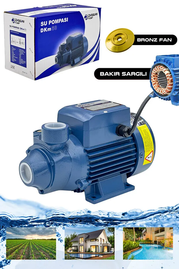 Mur-Cell Dayuan DKM60 Bakır Sargılı 0,37kw 0,5Hp Su Pompası