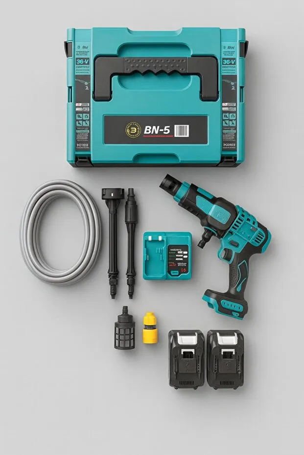 Banco Bn-5 36 V 5 Ah Çift Akülü Bakır Sargılı Profesyonel Yüksek Basınçlı Bahçe Ve Oto Yıkama