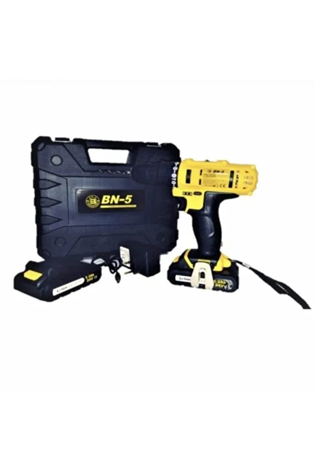 BN5 Banco Bn-5 24 V 5 Ah (darbeli)hd Li-on Lityum Çift Akülü Şarjlı Matkap(26 Parça Setli)