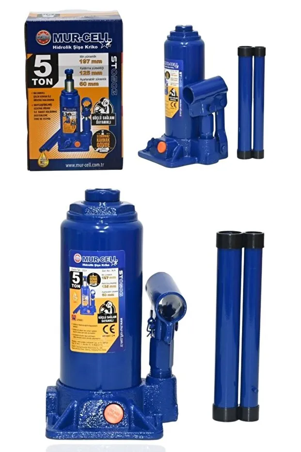 Mur-Cell 5 Ton Sızdırmaz Gövde Hidrolik Şişe Kriko Araç Krikosu