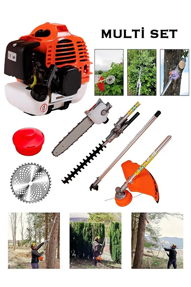 Maxstar-Pro Çok Amaçlı Multi Tırpan Dal Budama Testeresi Çit Kesme Easy Start Çalıştırma