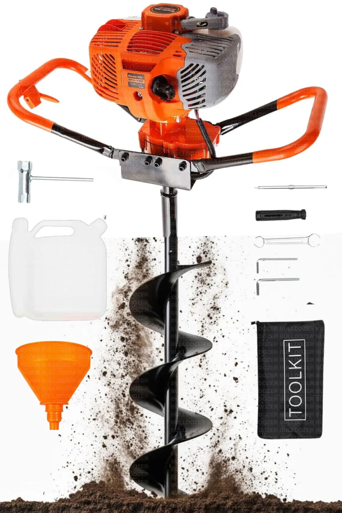 BULLDOZER EA5200 Benzinli Toprak Burgu Makinesi + 15cm x 80cm Uç