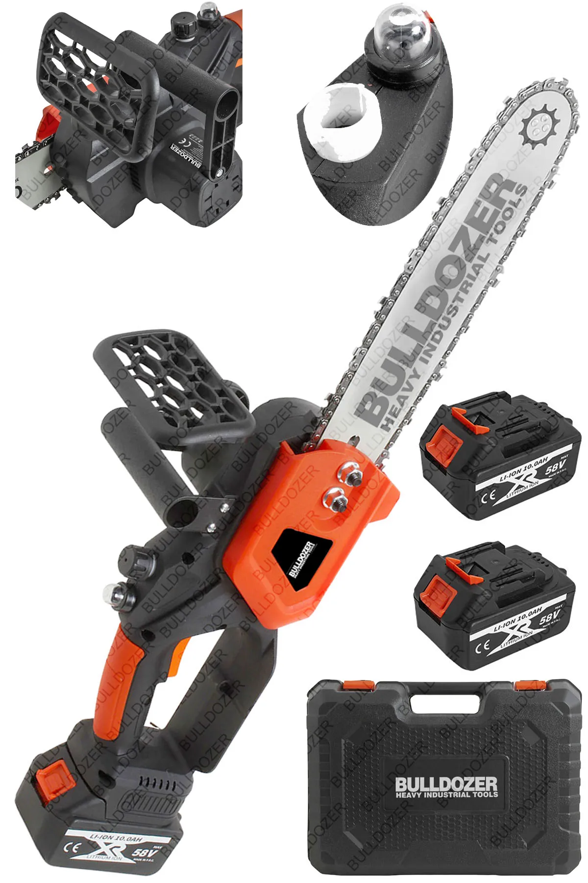 Bulldozer Çift Akülü Şarjlı Dal Budama Testeresi