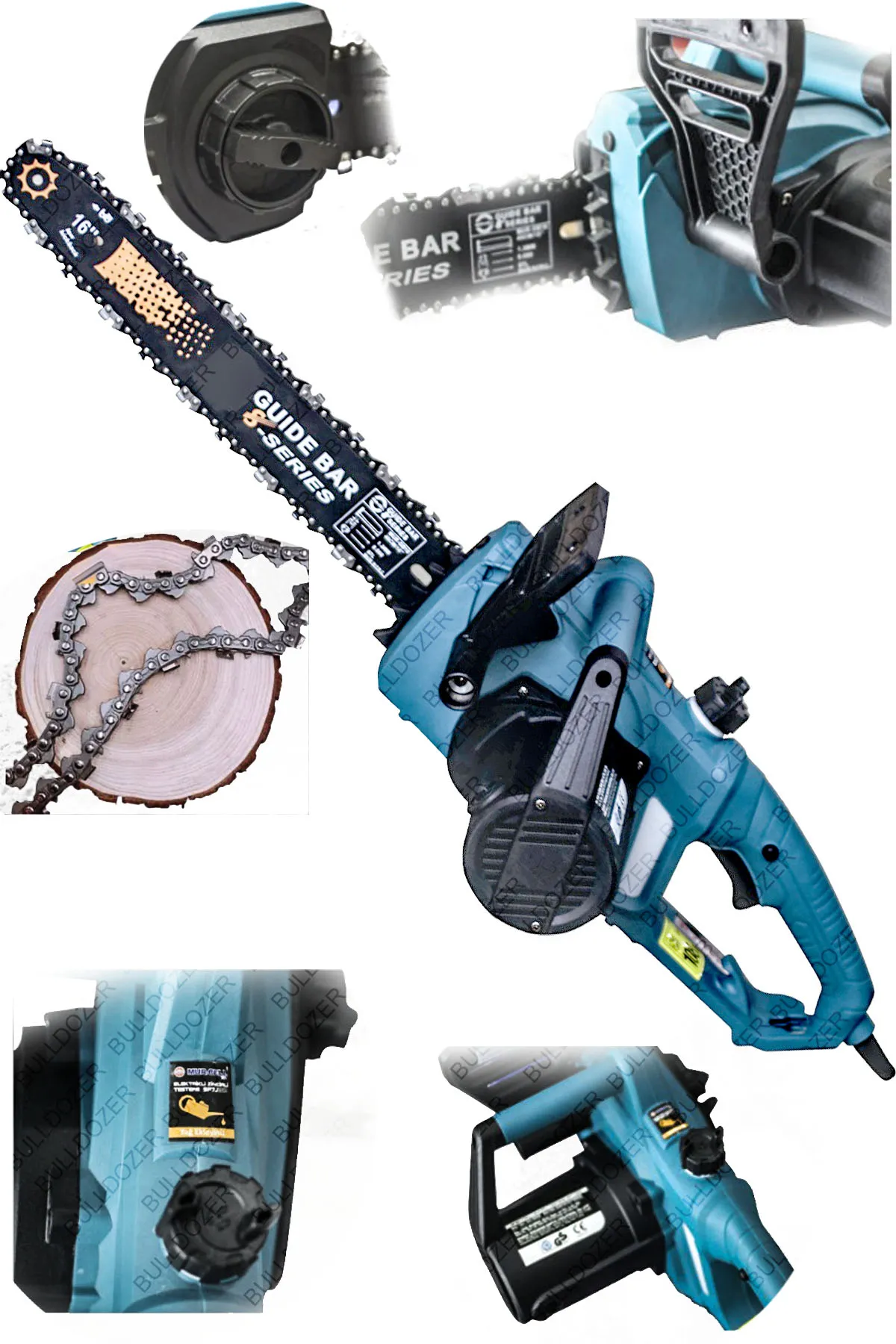 Bulldozer Elektirikli Zincirli Testere Ağaç Kesme Motorlu