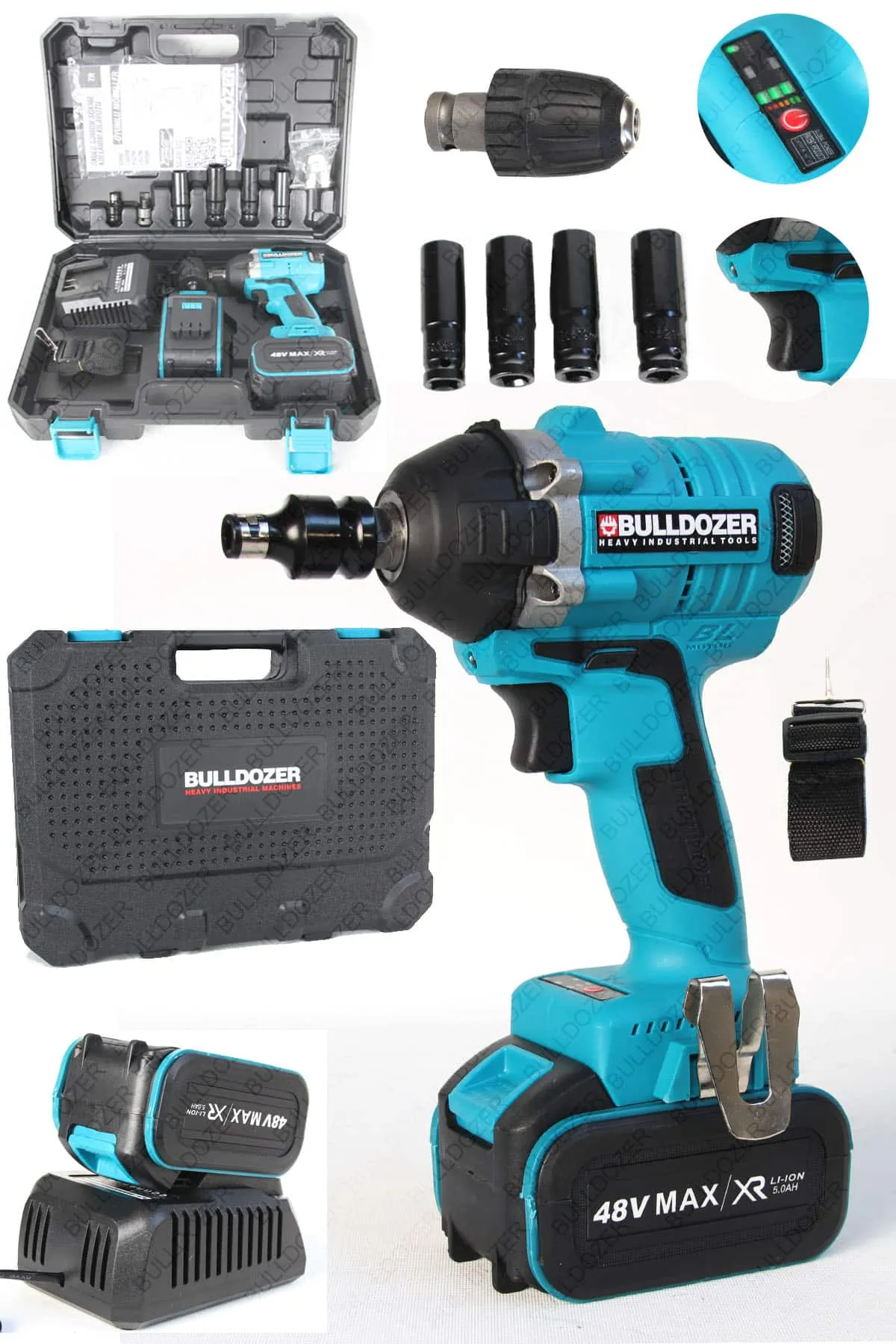 Bulldozer Akülü Somun Sıkma Sökme Kömürsüz Motor 48v