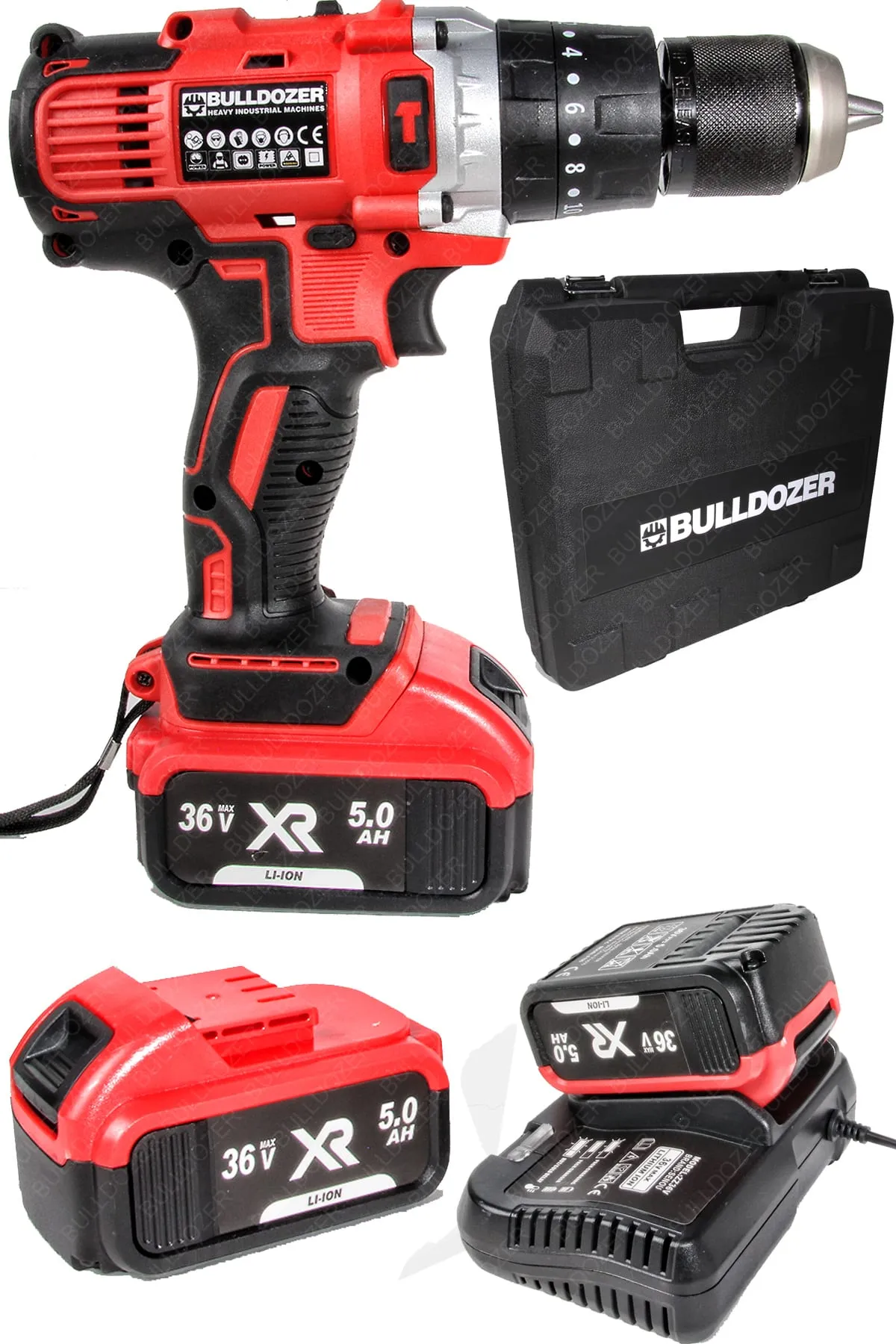 Bulldozer Darbeli Akülü Şarjlı Vidalama Matkap13mm Mandren