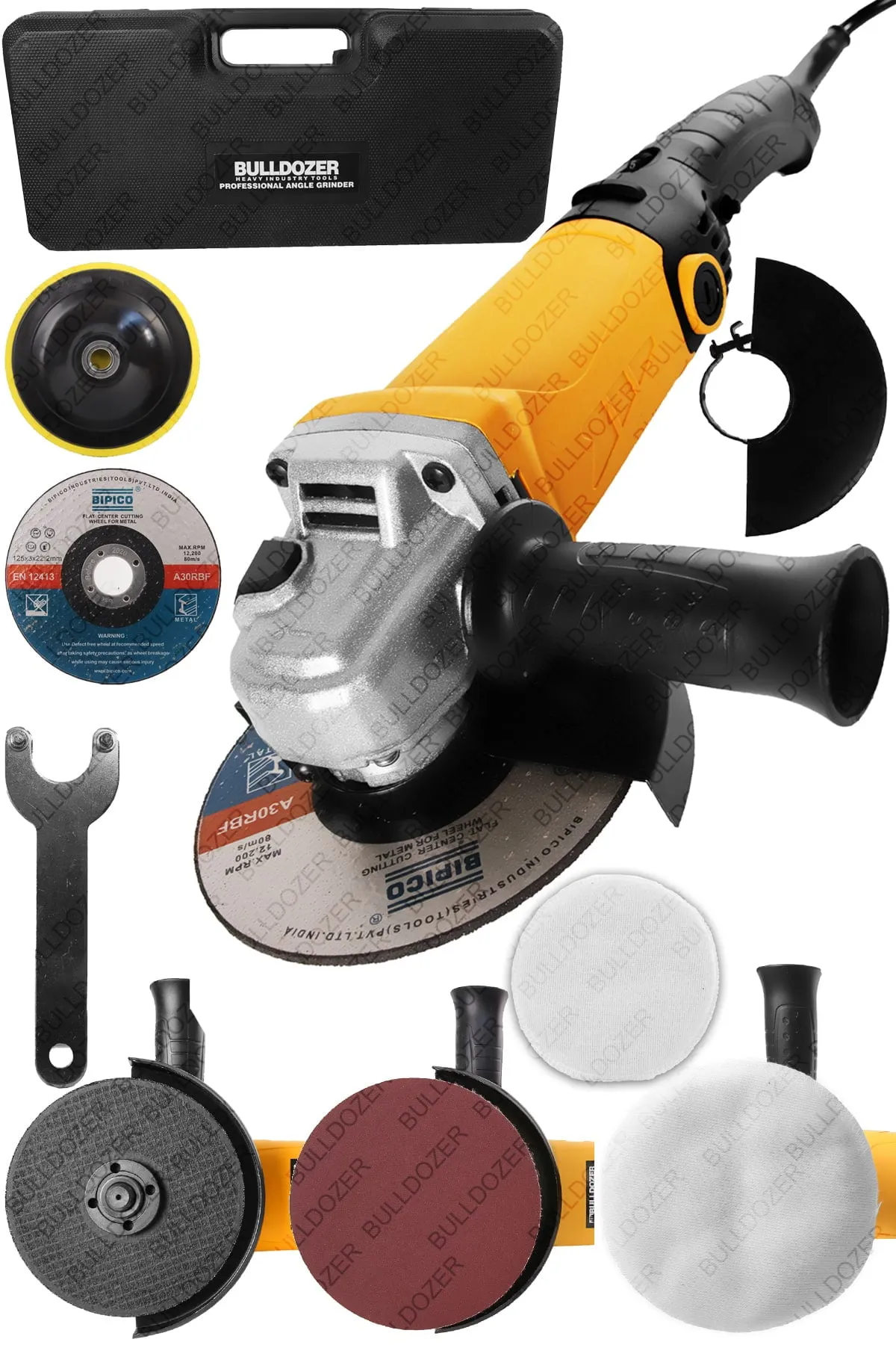 Bulldozer Taşlama Polisaj Makinesi Devir Ayarlı Aksesuar Set