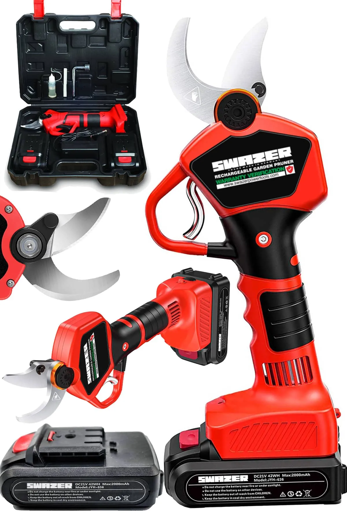 Swazer Pro 21V Çift Akülü Dal Budama Makası Dal Kesme