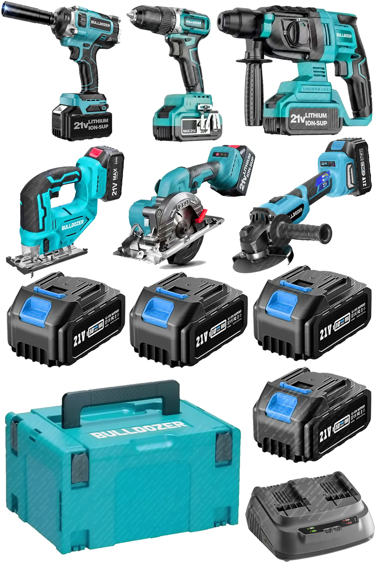 BULLDOZER Pro 6 Makine Seti Testere Akülü Vidalama Dekupaj Kırıcı Somun Sıkma  Daire