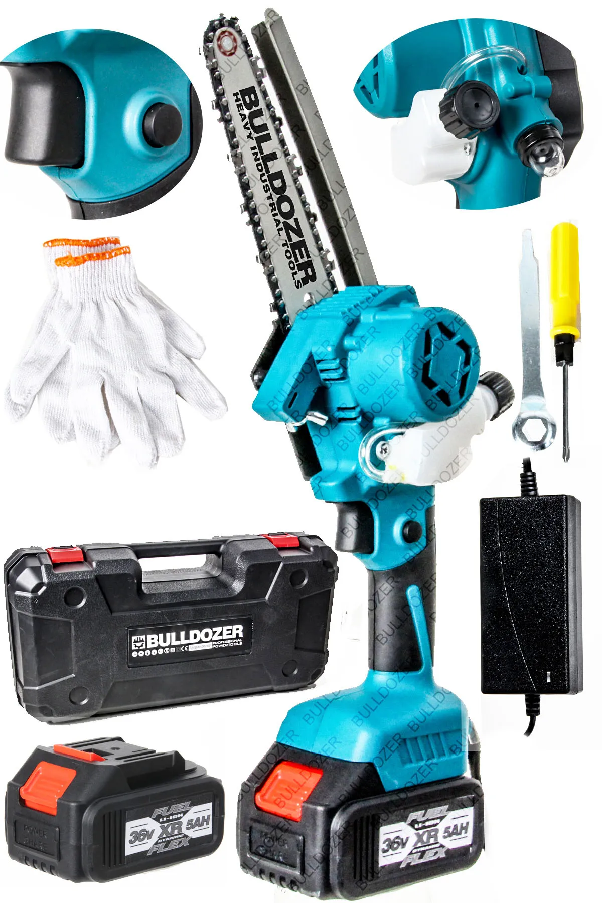 Bulldozer Çift Akülü Şarjlı Dal Budama Testeresi 36v