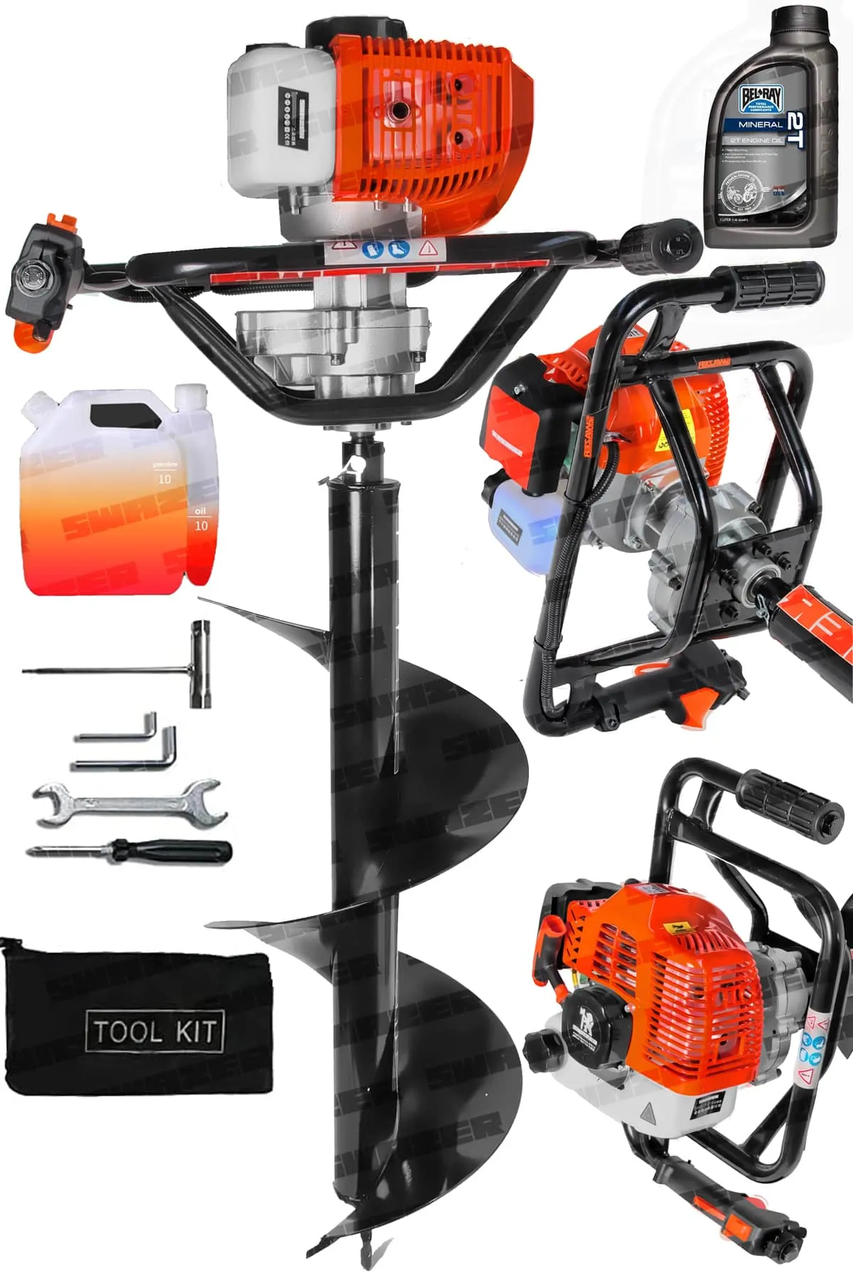 Swazer Toprak Burgu Makinesi Benzinli 20cm Delme Ucu