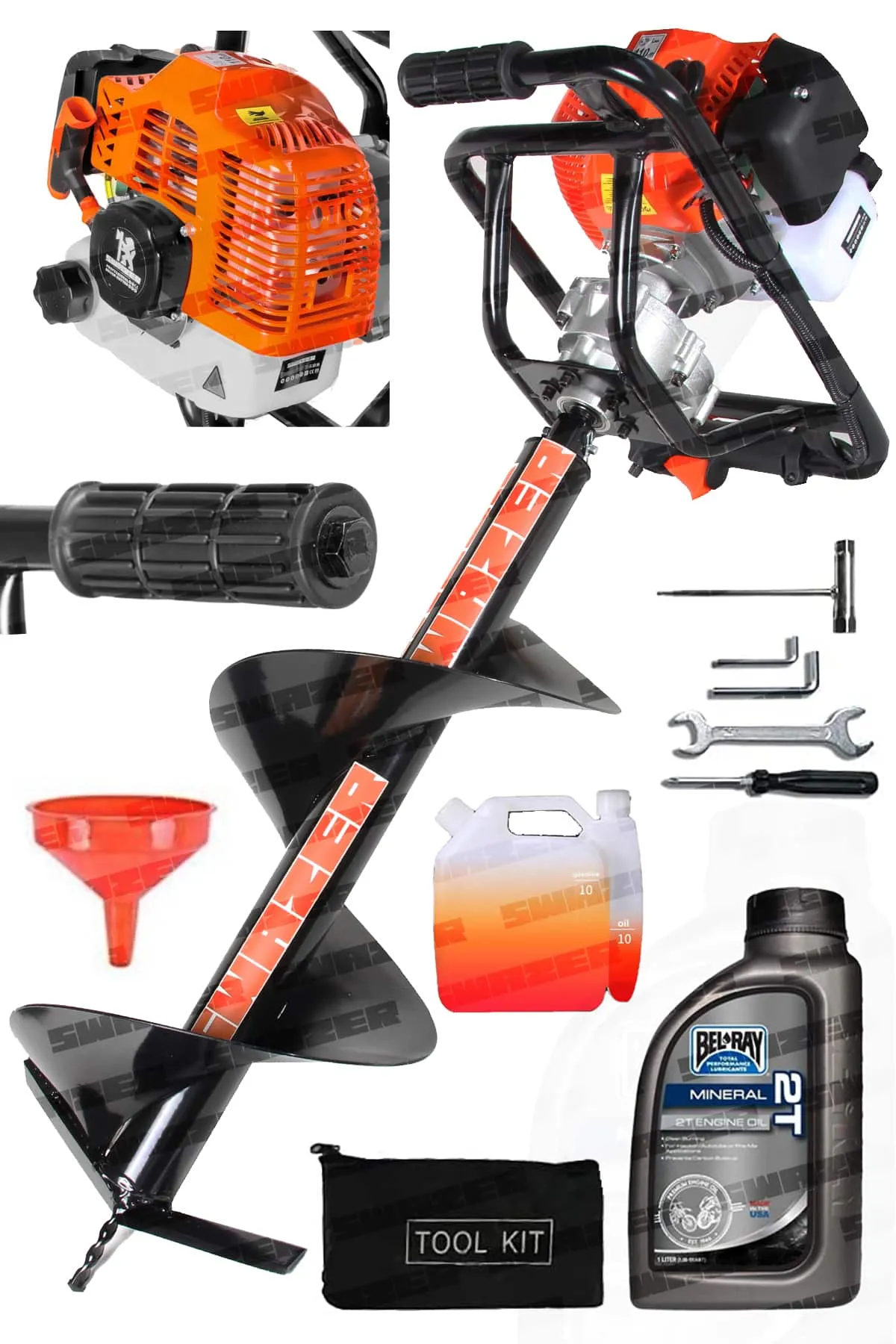 Swazer EA520 Benzinli Toprak Burgu Makinesi 25cm Delme Ucu