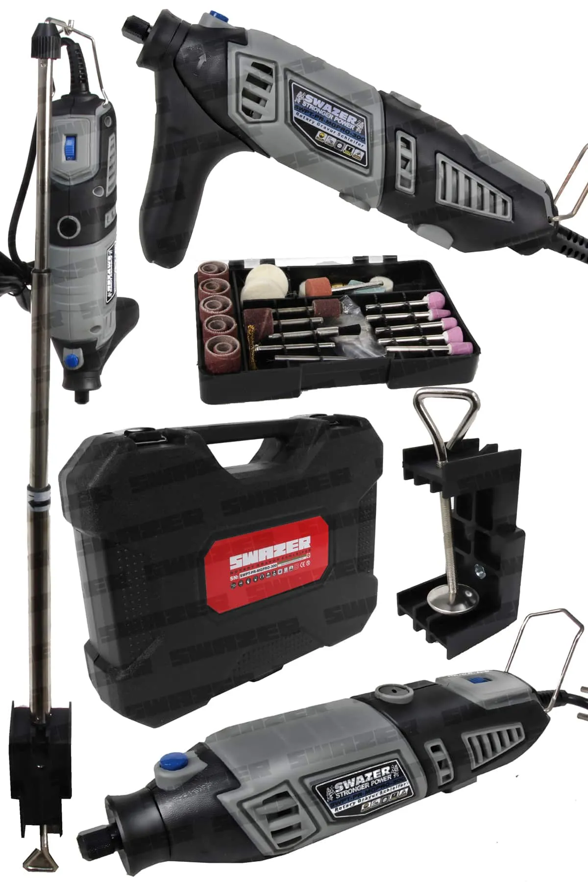 Swazer Profesyonel PR300 Taşlama Hobi Gravür Makinesi Seti