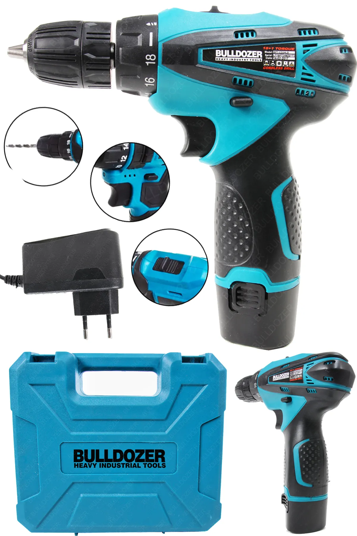 Bulldozer Tek Akülü Şarjlı Vidalama Taşıma Çantalı