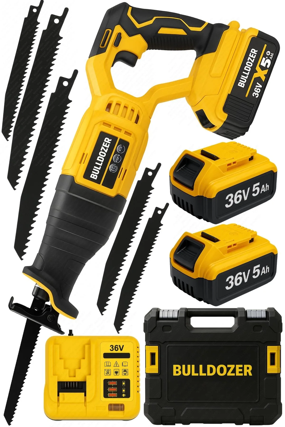 BULLDOZER Kömürsüz Motor Tilki Kuyruğu Testere Çift Akülü Hızlı Şarj Yedek Uç Kılıç Testere
