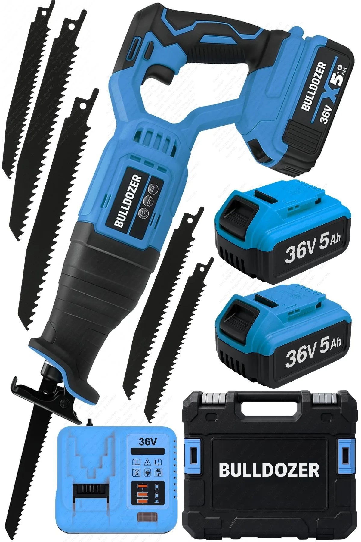 BULLDOZER Akülü Kılıç Testere Kömürsüz Motor Tilki Kuyruğu Testere Çift Akülü Hızlı Şarj Yedek Uç