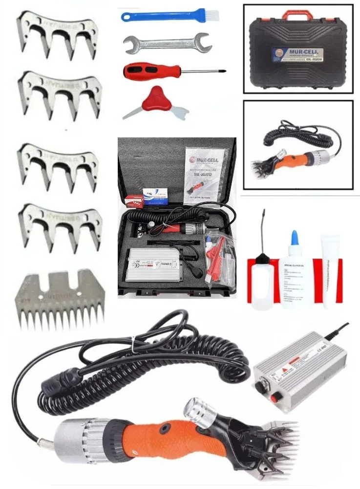 Mur-Cell 2020W 600 Watt Adaptörlü Kömürsüz Koyun Kırpma Makinesi Yedek Bıçaklı